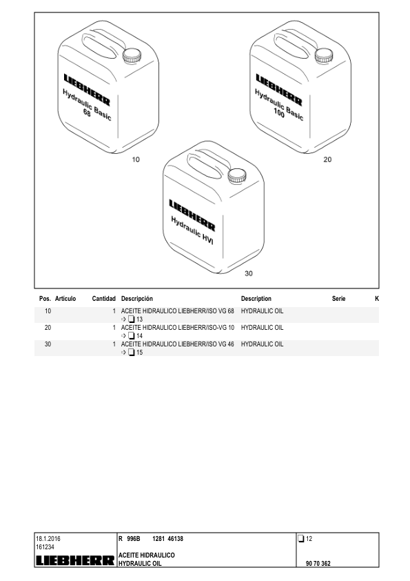 Liebherr R996B 1281 Excavator Parts Catalog SN 46138 - Image 3