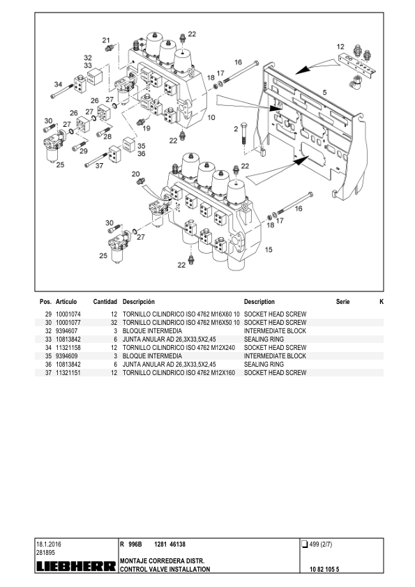 Liebherr R996B 1281 Excavator Parts Catalog SN 46138 - Image 11