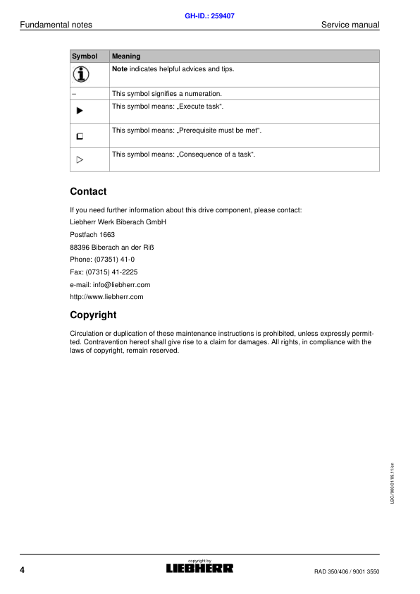 Liebherr RAD 350 406 Wheel Drive Service Manual - Image 6