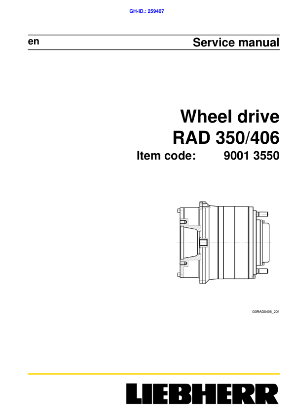 Liebherr RAD 350 406 Wheel Drive Service Manual - Image 2