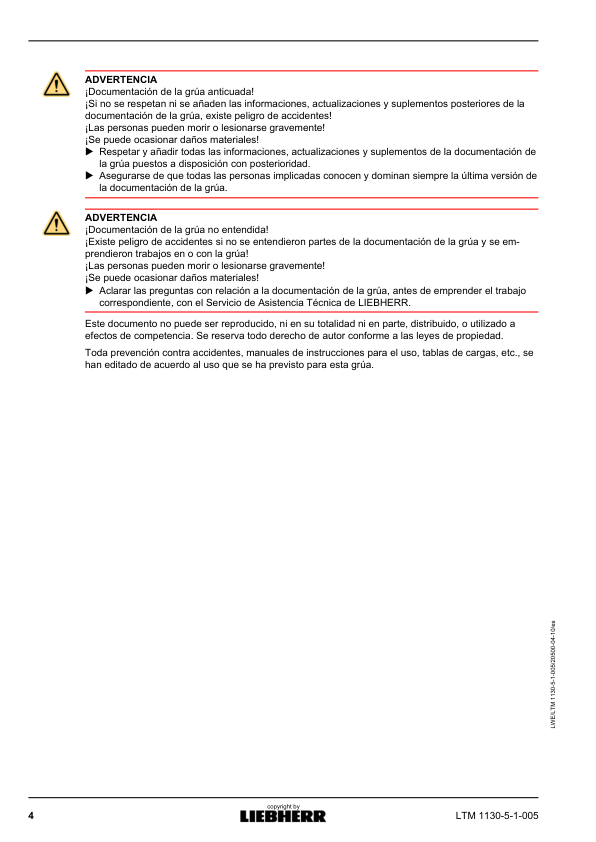 Liebherr TM 1130 5.1 Crane Operators Manual ES - Image 5