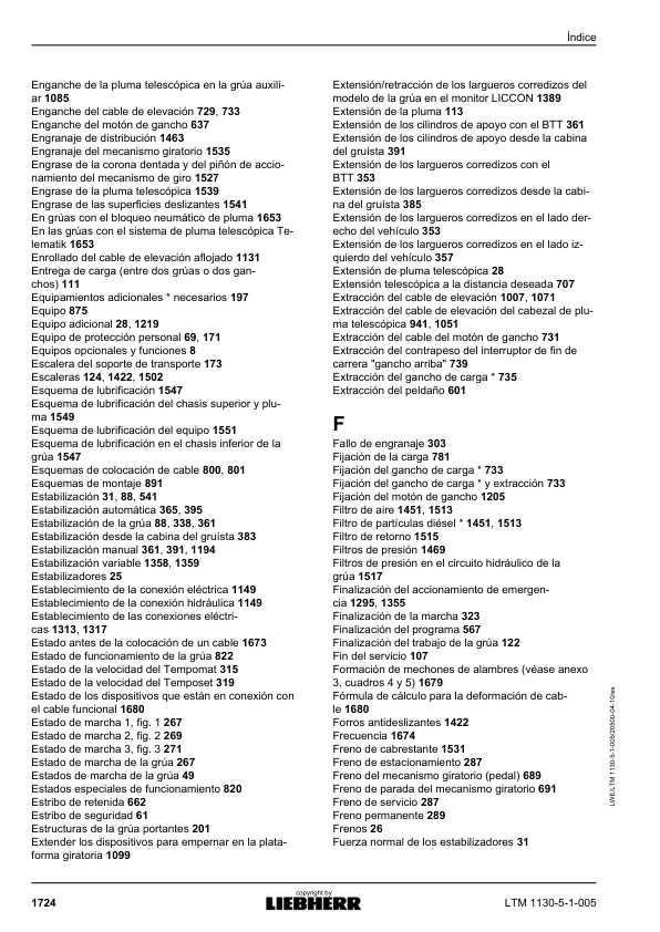 Liebherr TM 1130 5.1 Crane Operators Manual ES - Image 14