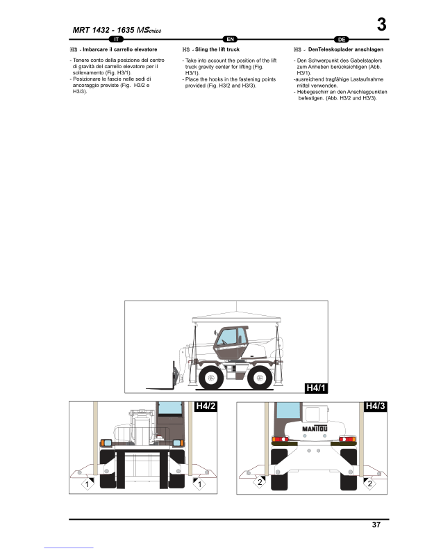Manitou MRT 1432 M Series E-2 Telehandler Operators and Service Manual SN 411048 and Below - Image 5