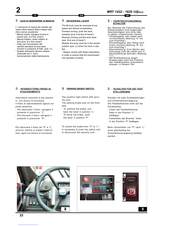 Manitou MRT 1432 M Series E-2 Telehandler Operators and Service Manual SN 411048 and Below - Image 14