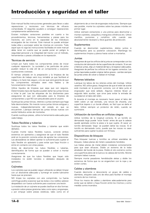 Massey Ferguson 4200 Series Tractor Service Manual ES - Image 5