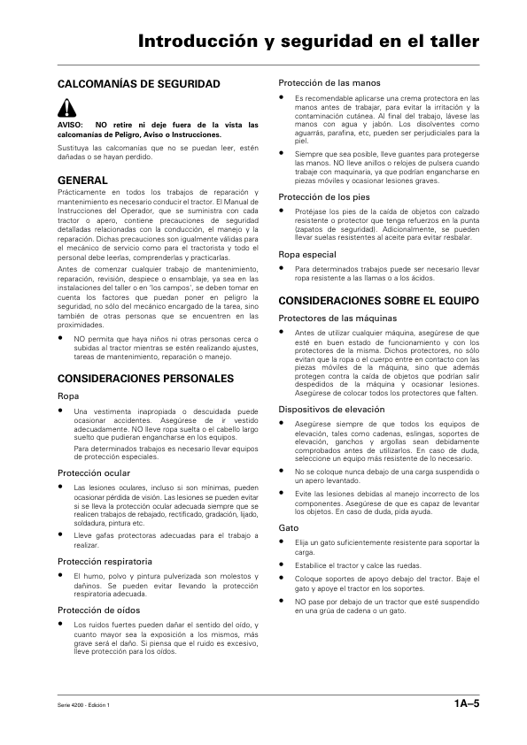 Massey Ferguson 4200 Series Tractor Service Manual ES - Image 11