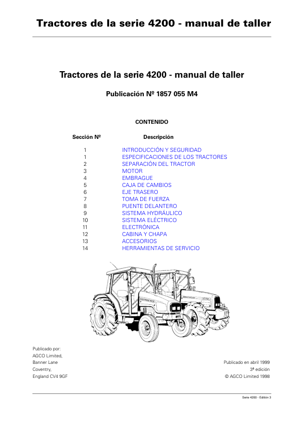 Massey Ferguson 4200 Series Tractor Service Manual ES - Image 2