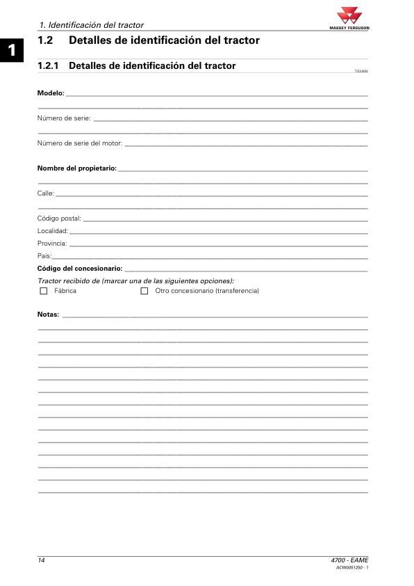 Massey Ferguson 4700 Series 4707 4708 4709 Tractor Operators Manual ES - Image 4