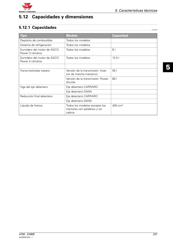 Massey Ferguson 4700 Series 4707 4708 4709 Tractor Operators Manual ES - Image 16