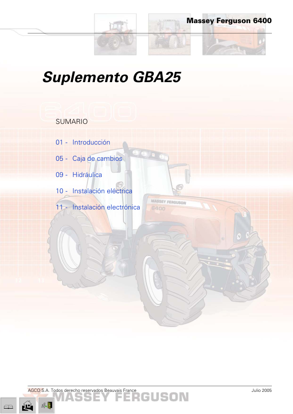Massey Ferguson GBA25 Transmission Gearbox Service Manual ES - Image 2