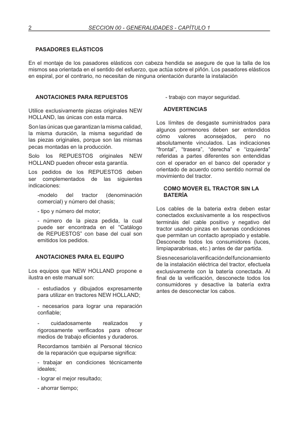 New Holland 7630 8030 Tractor Service Manual ES - Image 9