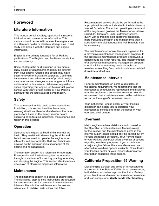 Perkins 400A 400D Engines Operation and Maintenance Manual EN - Image 5