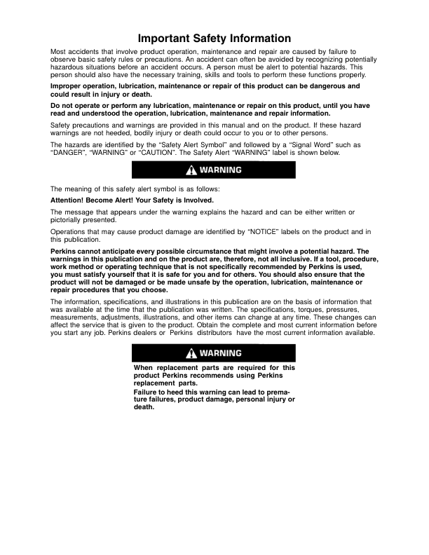 Perkins 400A 400D Engines Operation and Maintenance Manual EN - Image 3