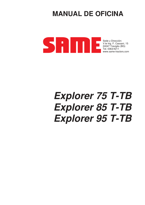 SAME Explorer 75 85 95 T-TB Tractor Service Manual PT - Image 2