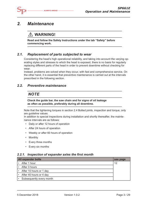 SP SP661E Processing Head Operation and Maintenance Manual - Image 9