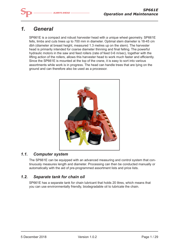 SP SP661E Processing Head Operation and Maintenance Manual - Image 7