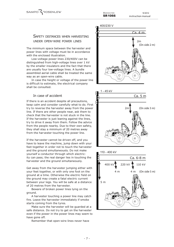 Sampo Rosenlew SR1066 Harvester Operators Manual - Image 7