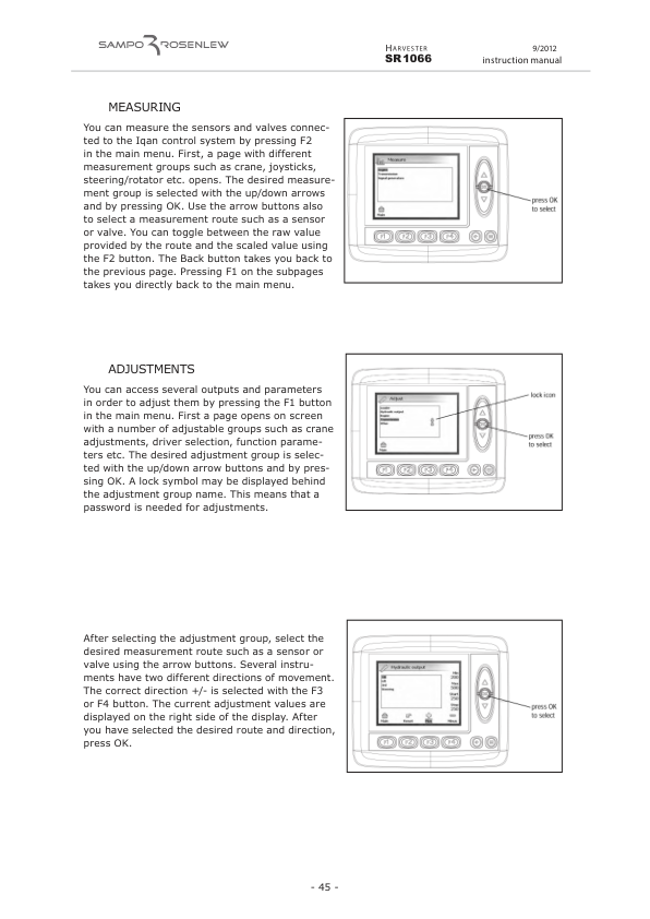Sampo Rosenlew SR1066 Harvester Operators Manual - Image 13