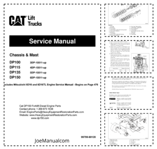CAT DP100 115 135 150 Forklift Service Manual