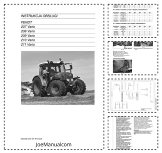 Fendt 207 208 209 210 211 Vario Tractor Operators Manual PL