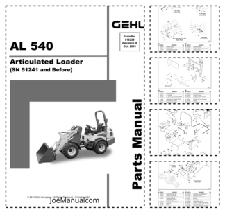 GEHL AL 540 Articulated Loader Parts Catalog SN 51241 and UP