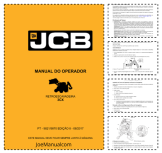 JCB 3CX Backhoe Loader Operators Manual 9821-9870-8 PT