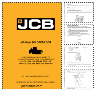 JCB 531-70 533-105 535-95 535V125 540-170 540-200 540V140 540V180 Telehandler Operators Manual 9831-9955-3 PT