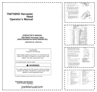 John Deere 758 758HD Processing Head Operators Manual OMF063849