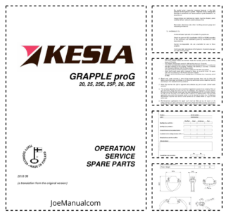 KESLA 20 25 25E 25P 26 26E Grapple Operation Service Manual and Parts Catalog