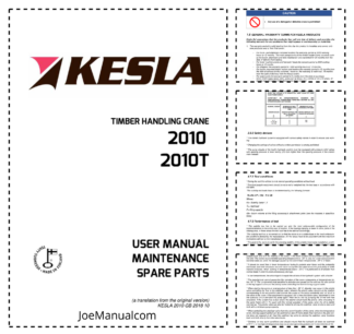 KESLA 2010 2010T Crane Operation and Maintenance Manual Parts Catalog