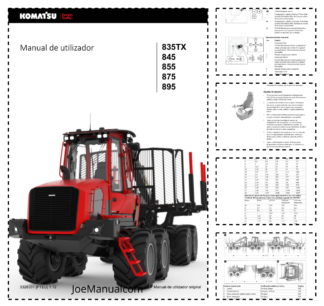 Komatsu 835TX 845 855 875 895 Forwarder Operators Manual PT