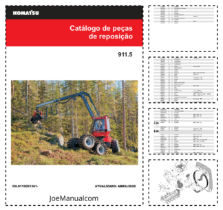 Komatsu 911.5 Harvester Parts Catalog SN 9110051361 and UP PT