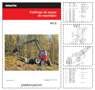 Komatsu 911.5 Harvester Parts Catalog SN 9110051411 and UP PT