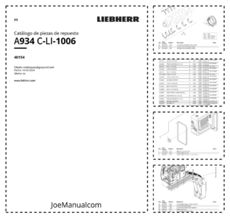 Liebherr A934 C-LI-1006 Excavator Parts Catalog SN 40154 ES