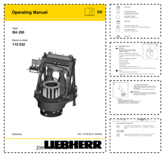Liebherr BA 280 Power Drive Operators Manual SN 115532