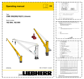 Liebherr CBB 350(200) 18(31) Litronic Crane Operators Manual SN 162894 162895