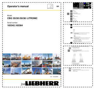 Liebherr CBG 35(30) 30(36) Litronic Crane Operators Manual SN 165342-165364