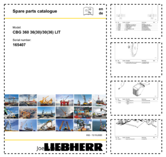 Liebherr CBG 360 36(30) 30(36) LIT Crane Parts Catalog SN 165407