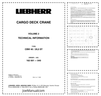 Liebherr CBW 40 29.5 ST Crane Service Training Manual Vol 2