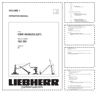 Liebherr CBW 45(40) 24 3(27) Crane Operation Manual SN 162392