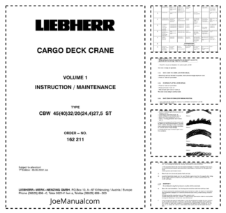 Liebherr CBW 45(40)32 20(24,4)27,5 ST Crane Operators Manual Vol 1