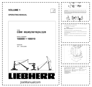 Liebherr CBW 60(40) 36 16(24,3) 28 Crane Operators Manual Vol 1 SN 166009 166010