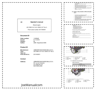 Liebherr D9512 A7-00 A7 Tier 2 Engine Operators Manual SN 2013160001