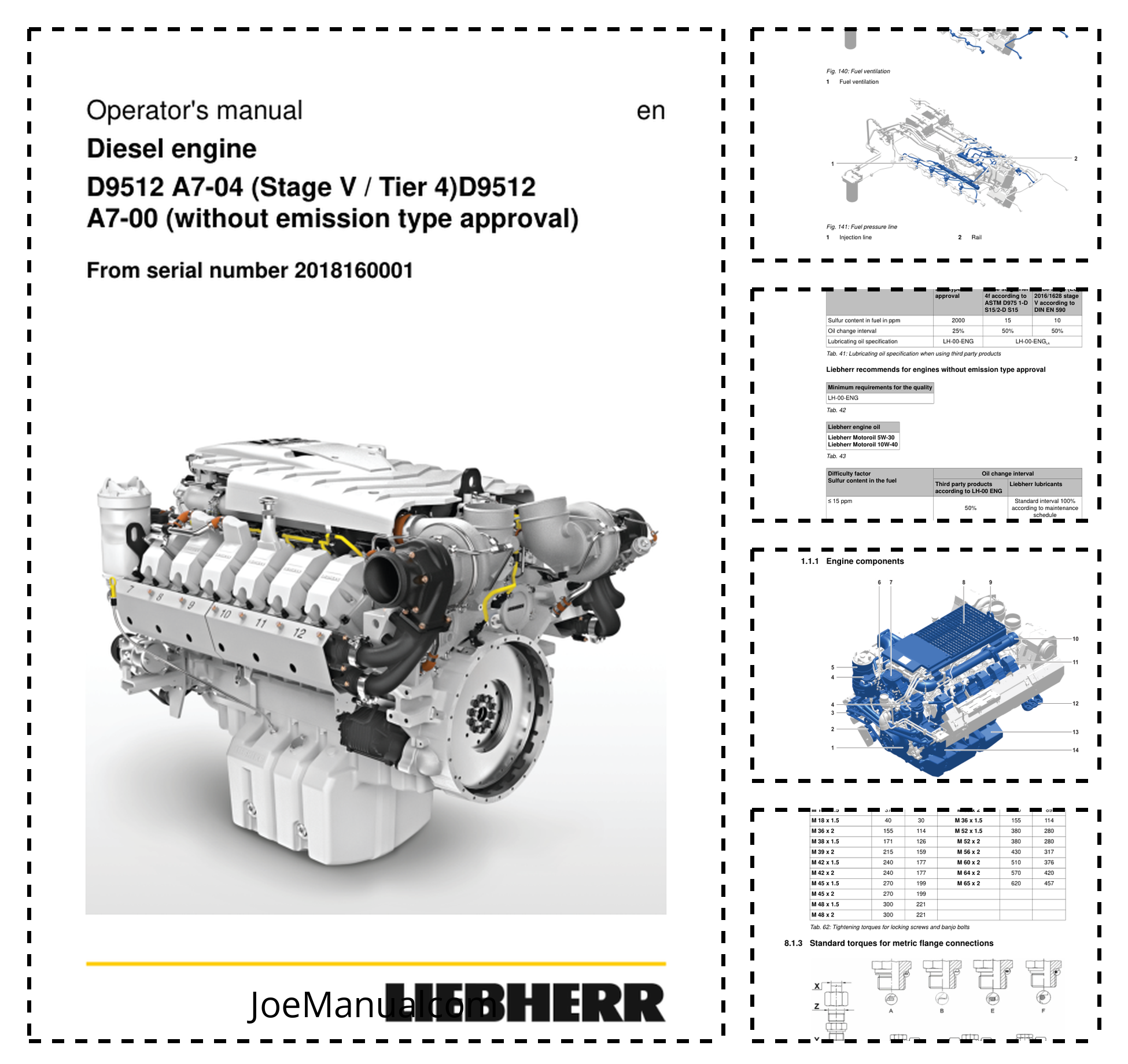 Liebherr D9512 A7-04 Stage V Tier 4 and A7-00 Engine Operators Manual SN 2018160001 and UP