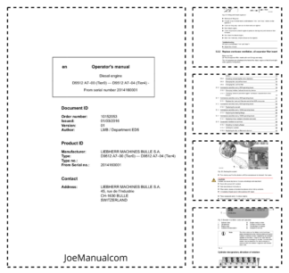 Liebherr D9512 D9512 A7-04 Tier 4 Engine Operators Manual SN 2014160001