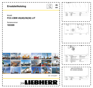 Liebherr FCC-CBW 45(40) 36(38) Litronic Crane Parts Catalog SN 165309