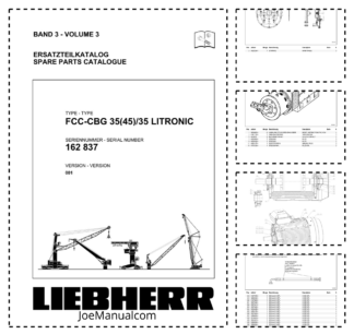 Liebherr FCC0CBG 35(45) 35 Litronic Crane Parts Catalog SN 162837 Vol 3