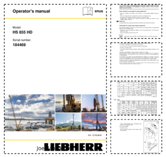 Liebherr HS 855 HD Crane Operators Manual SN 184469