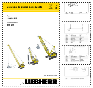 Liebherr HS 855 HD Crane Parts Catalog SN 184653