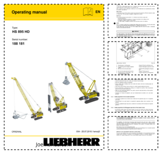 Liebherr HS 895 HD Crane Operators Manual SN 188181